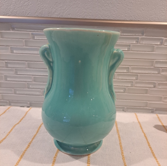 Other - Aqua Blue CERAMIC Vase 6"